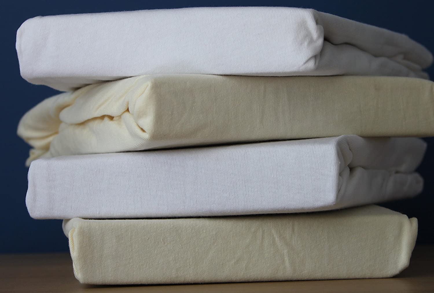 Dudu N Girlie Cot Bed Cotton Fitted Sheets, White & Cream, Cot (60x120cm)