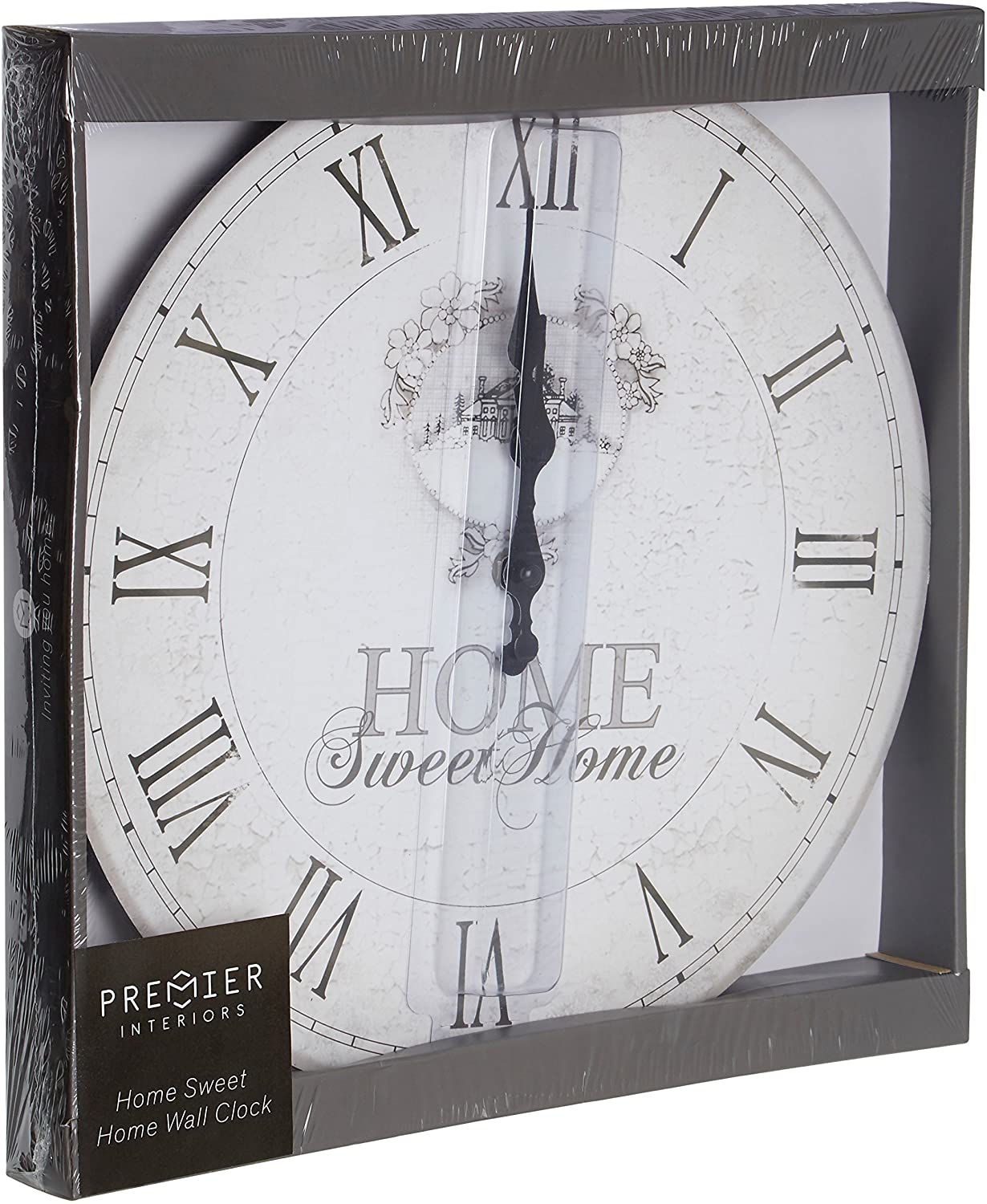 Premier Housewares Modern Frameless Wall Clock Battery Kitchen Clocks Wall Wooden MDF Clocks for Living Room Wall Clock H34 X W34 X D4 Cm,White - Image 2