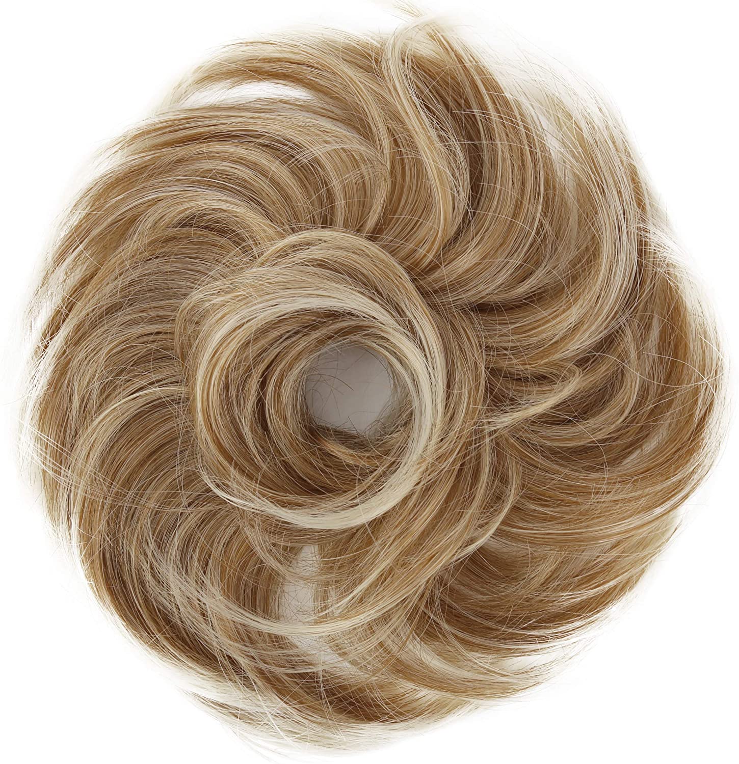 CAISHA Synthetic Fiber Hairpiece Scrunchie Scrunchy Updo Slightly Wavy Strawberry Blonde Mix G13B, strawberry blonde mix #27T613 G13B