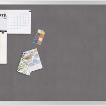 BoardsPlus Felt Notice Board - 600 x 450 mm - Grey Felt Surface, Aluminium Frame