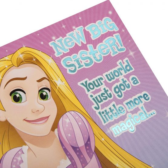 New Big Sister Congratulations Card from Hallmark - Colourful Rapunzel Design from the Disney Princess Range - Image 3