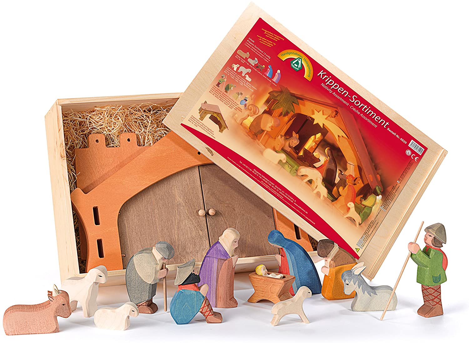 Ostheimer 6020 - Nativity Set (13 pieces), Brown