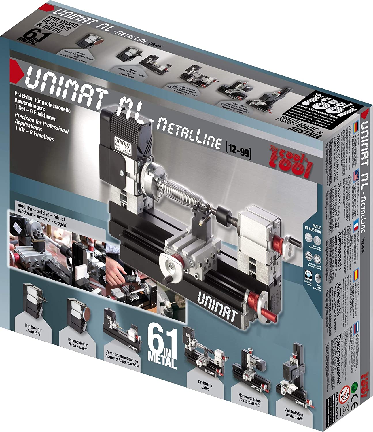 The cool tool MetalLine Set 3 in 1 (830-01) - Metal Workbench, Pedestal Base, Painted Finish, Silver