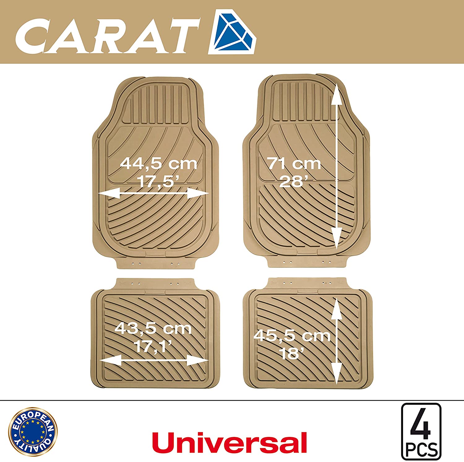 Sumex CARAT10 Carat Universal Rubber Car Mats - Beige - Image 3