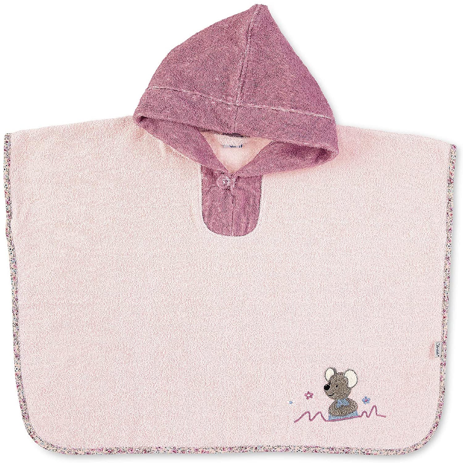 Sterntaler Pale Pink Hooded Poncho Mouse Mabel Age 0 Months + Size: 70 x 50 cm