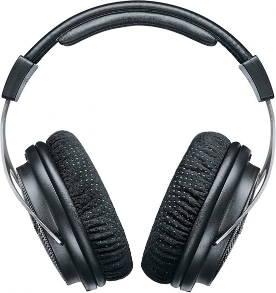 Shure Professional Premium Closed-Back Headphones, Clear, Extended Highs and Warm, Accurate Bass, Aluminum Alloy and Carbon Fiber Construction, Alcantara Ear Pads, Detachable Cable, Black/Silver