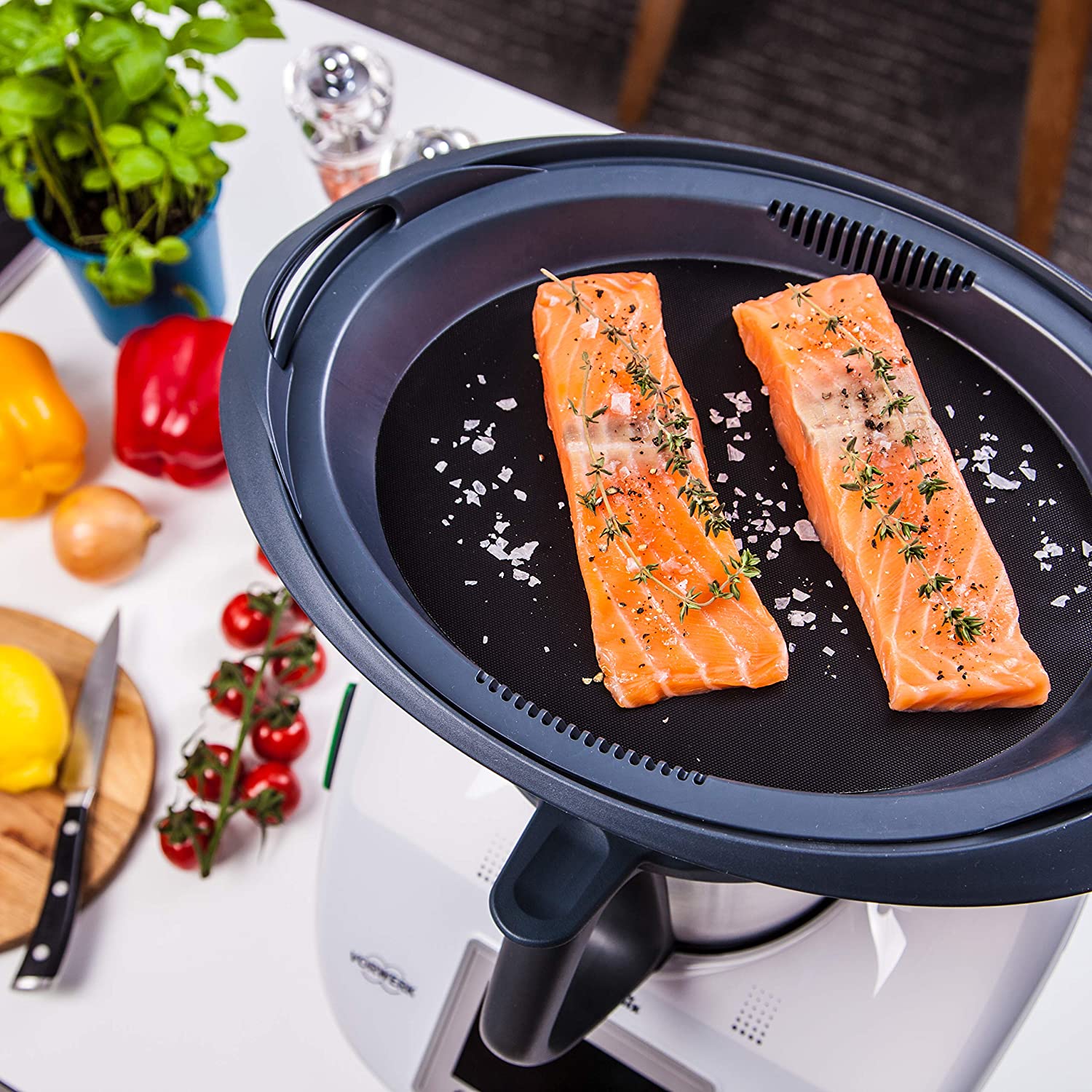 mixcover Reusable Inlay Film, Set of 3, Thermomix Accessory for TM5 TM6 TM31 Varoma, Non-stick, Food-safe, Up to 300° C