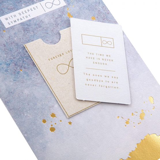 Sympathy Card with Keepsake from Hallmark - Contemporary Marbled Ink and Foil Design - Image 4