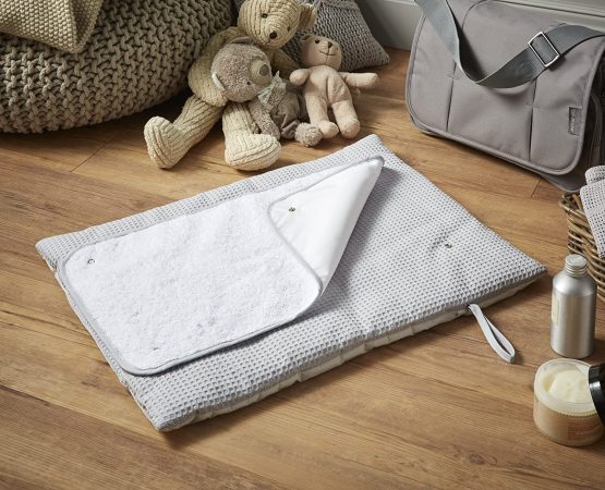 Clair de Lune Grey Waffle Cotton Roly Poly Travel and Change Mat - Image 4