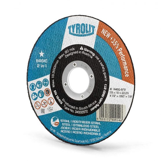 TYROLIT - 2 in 1 super thin cutting disc for steel and stainless steel - 25 x angle grinder disc 115mm x 1.6 x 22.23 - metal cutting discs for metal sheets, profiles, pipes, rods & solid material - Image 2