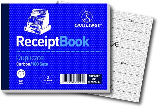 Challenge 280 x 152 mm 2 to View Duplicate Receipt Book, Carbon, 100 Pages, Set of 1, 100080444 - Image 3