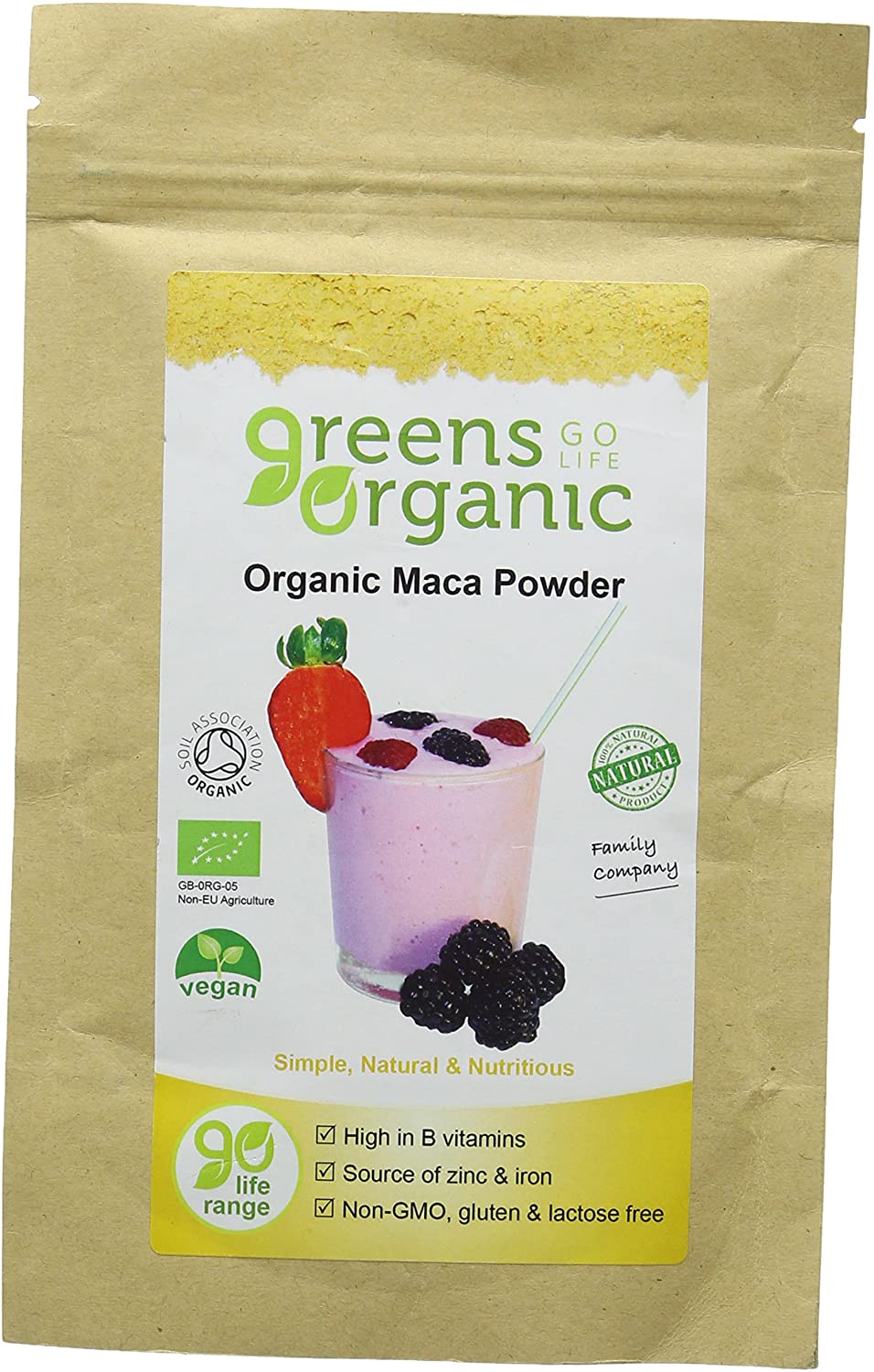 GOLDEN GREENS ORGANIC Organic Maca Powder 100g (PACK OF 1), Others, 100 g (Pack of 1)