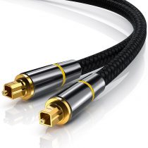 CSL - 1.5m HQ Platinum Toslink optical digital cable S PDIF audio cable - aluminium plug gold-plated contacts nylon braided - FOC fibre-optic cable - Home entertainment Hifi TV