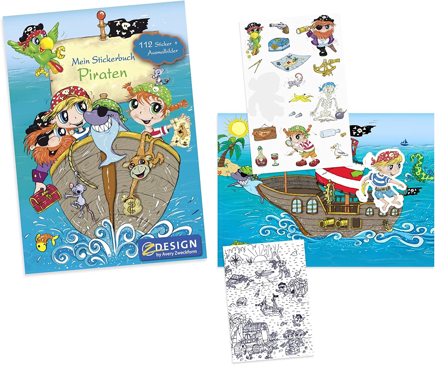 AVERY Zweckform 57797 Children's Sticker Book Pirate with 112 Stickers - Image 2