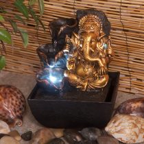 Creative Touch Mini Ganesh Indoor Water Fountain with LED Light | Size 13.3 * 13.3 * 18 Cm | 3 Pin UK Plug Included |