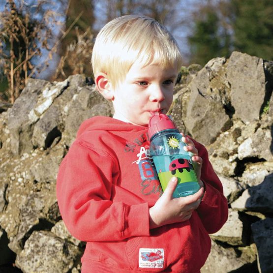 TUM TUM Flip Top Kids Water Bottle With Straw, Tritan Toddler Water Bottle, 400ml, BPA Free (Bugs) - Image 4