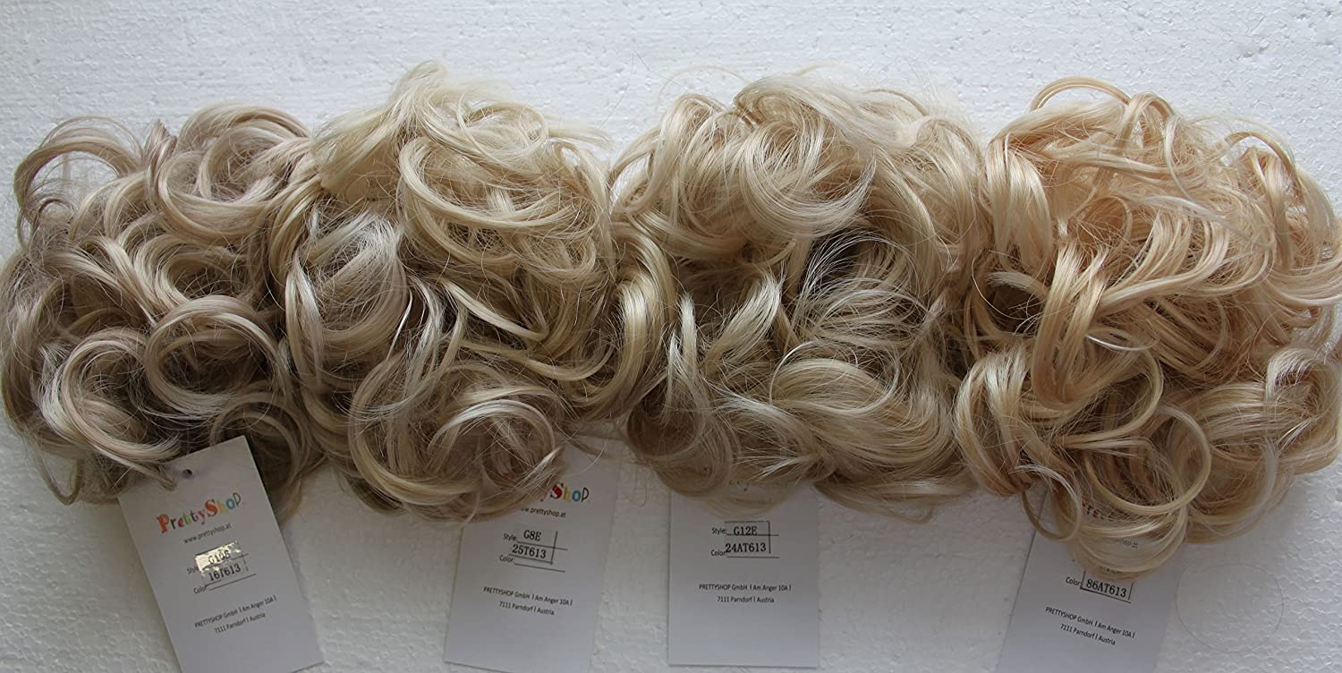 CAISHA Large Hairpiece Scrunchy Instant Updo Curly Messy Bun Light Blonde G10E, light blonde #16T613 G10E - Image 4