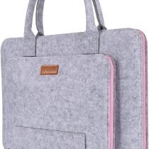 17.3-Inch Laptop Sleeve Ropch Felt Notebook Bag Computer Carrying Bag for 17.3" Acer / Asus / Dell / Lenovo / HP, Grey & Pink