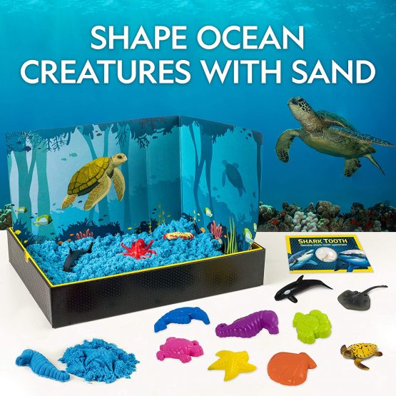 National Geographic Ocean Play Sand – 907 Grams of Play Sand, 6 Moulds ...