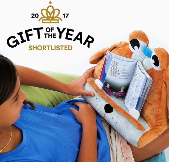 Cuddly Reader iPad, Tablet and Book Stand Holder for Kids Children, Reading in Bed at Home Travel, Soft Cushion Pillow Lap Support, Gift Idea Compatible with eReader/Kindle/Smartphone (Puppy Pete) - Image 2
