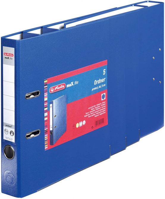 Herlitz max Protect A4 5cm Lever Arch File - Blue (5 Pieces) - Image 2