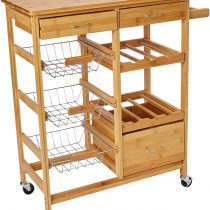 Zeller"Bamboo" Kitchen Trolley, Wood, Beige