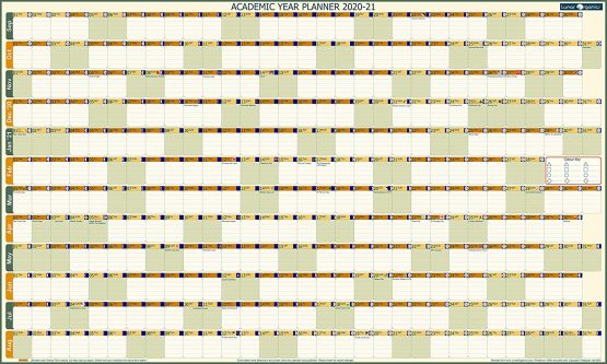 Academic Extra Large Year Wall Planner 2021-2022 (1,000mm x 600mm) Unlaminated