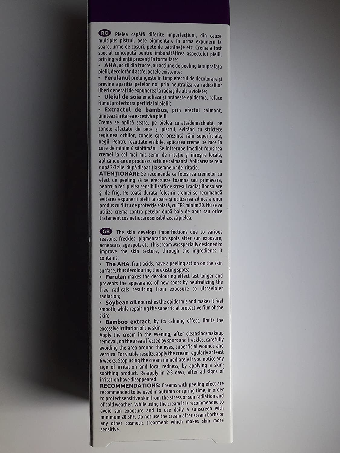 SKIN WHITENING CREAM REMOVE FRECKLES/ BROWN & DARK SPOTS - WITH AHA FRUIT ACIDS & BAMBOO EXTRACT 50ml . NEW FORMULA - Image 2
