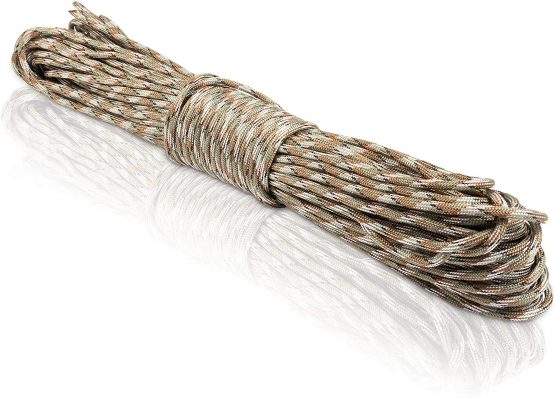CoverUp! Rope 550-550 Paracord from 7 core Strands - 31 Meter Parachute Cord with Extremely Robust Rope Sheath (Camouflage)