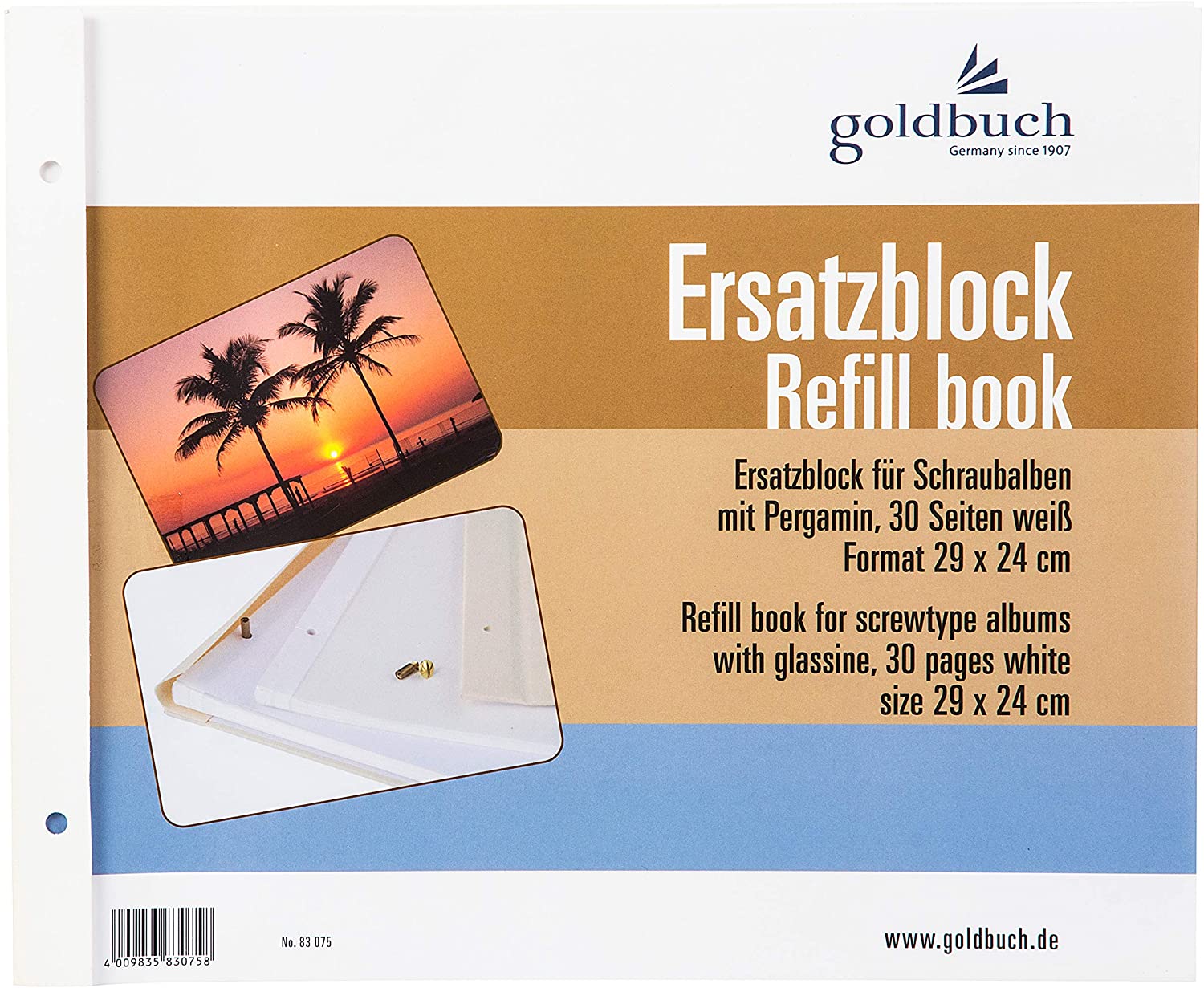Goldbuch Set White Edges 29x24 cm White, Weiße Seiten