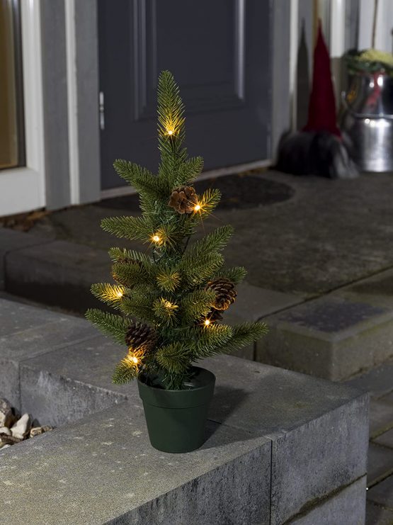 Konstsmide Outdoor Battery Operated Decoration Christmas Tree with 6 or 9 Hours Timer, 10 LEDs of 45 cm Tall - Warm White 3780-100 - Image 3
