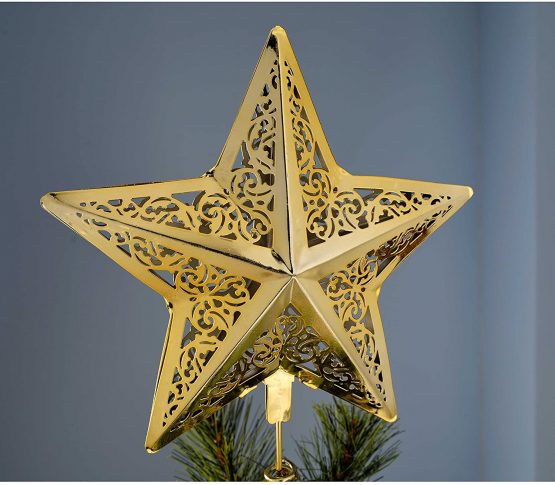 WeRChristmas Star Christmas Tree Top Topper Decoration, 30 cm - Gold - Image 3