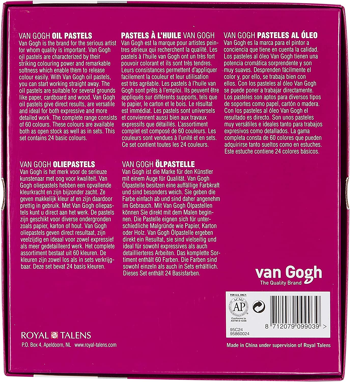 Van Gogh Oil Pastel, Round Full Stick, 24-Piece Set, Mix, 24 Count (Pack of 1) - Image 2