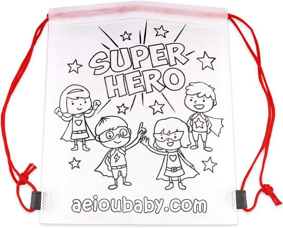 10 Pencil Cases Color Your Own | 10 Individual Bags with 5 Coloured Crayons and a Balloon | Children's Gift for Parties and Birthdays - Image 3
