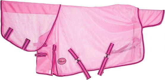 Cwell Equine NEW MINI/SHETLAND/PONY FLY RUG SOFT MESH ATTACHED NECK COVER PINK 3'6-4'9" (4'6")
