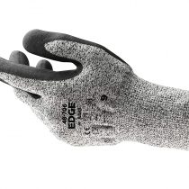 Ansell EDGE 48-706 Work Gloves for Men and Women High Cut resistance for Industrial, Home Improvement and DIY Jobs, Grey/Black, Size 11 (12 Pairs)