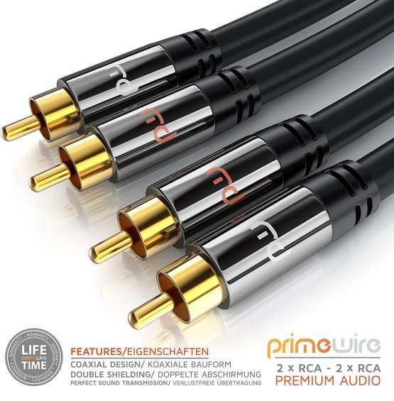CSL-Computer RCA Audio Cable 1.5m - 2x RCA to 2x RCA Male Stereo Audio Lead for Dolby Digital Surround Sound - Extension Wire for Stereo Sound System TV HDTV Speaker ecc - Image 2