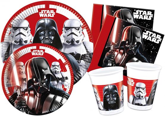 Ciao Y4491 Star Wars Final Battle Party Table Kit for 24 People Black/White