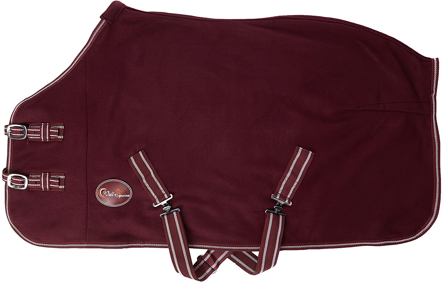 Cwell Equine TRAVEL FLEECE RUG/Cooler Standard Neck BURGUNDY Choice of Sizes (5'9"), Red