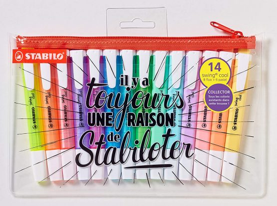 Highlighter - STABILO swing cool 14pc with Pencil Case