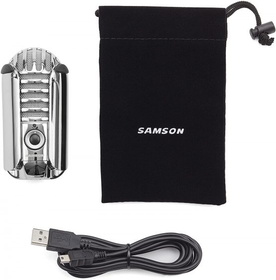 Samson Meteor Mic - Portable USB Studio Quality Condenser Microphone - High Performance, General Purpose/Podcast/Gaming/Music Recording Microphone, 16-bit, 44.1/48kHz resolution, Silver Chrome - Image 4