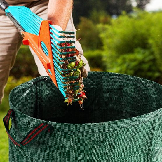 IME Garden Yard Waste Bags Sacks, Reuseable Gardening Lawn Leaf Bag,Garden Tote Debris Container Pop up Grass Bin Landscape Pool Leaves Collector,60 Liter - Image 3