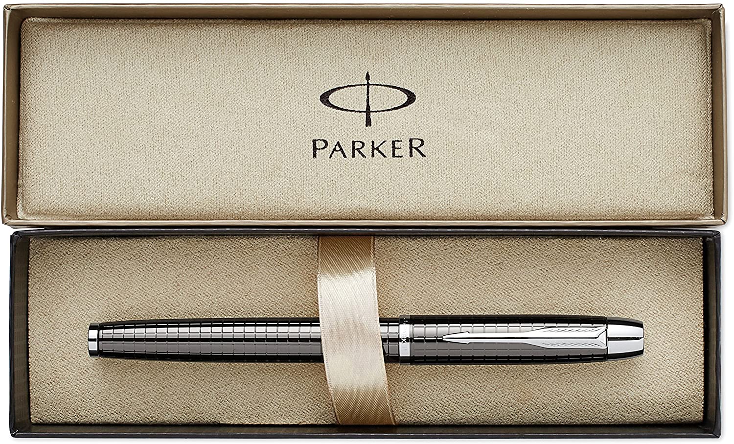 Parker S0908680 IM Premium Fountain Pen, Medium Nib - Chiselled Deep Gunmetal with Chrome Trim, Premium Deep Gun Metal