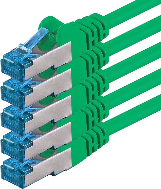 1aTTack 2m - CAT6a - network cable 10 - colors CAT 6 A patch cable 10000 Mbit s SFTP PIMF 500 MHz compatible with CAT5 CAT6 CAT7 CAT8 DSL Internet Switch Router