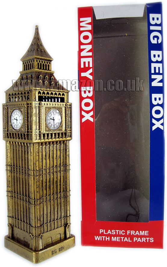 London Big Ben Money Box Made of Plastic with Metal Parts