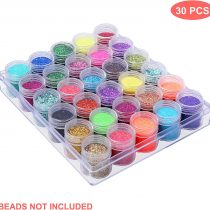 Kurtzy Clear Plastic Bead Storage Organiser Box - 30 Small Removable Compartment Containers with Lids for Diamond Dot Painting Beads, Jewellery, DIY Nail Art, Earrings, Glitter & Embroidery