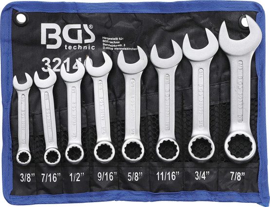 BGS 32140 | Combination Spanner Set | extra short | Inch Sizes | 3/8" - 7/8" | 8 pcs.