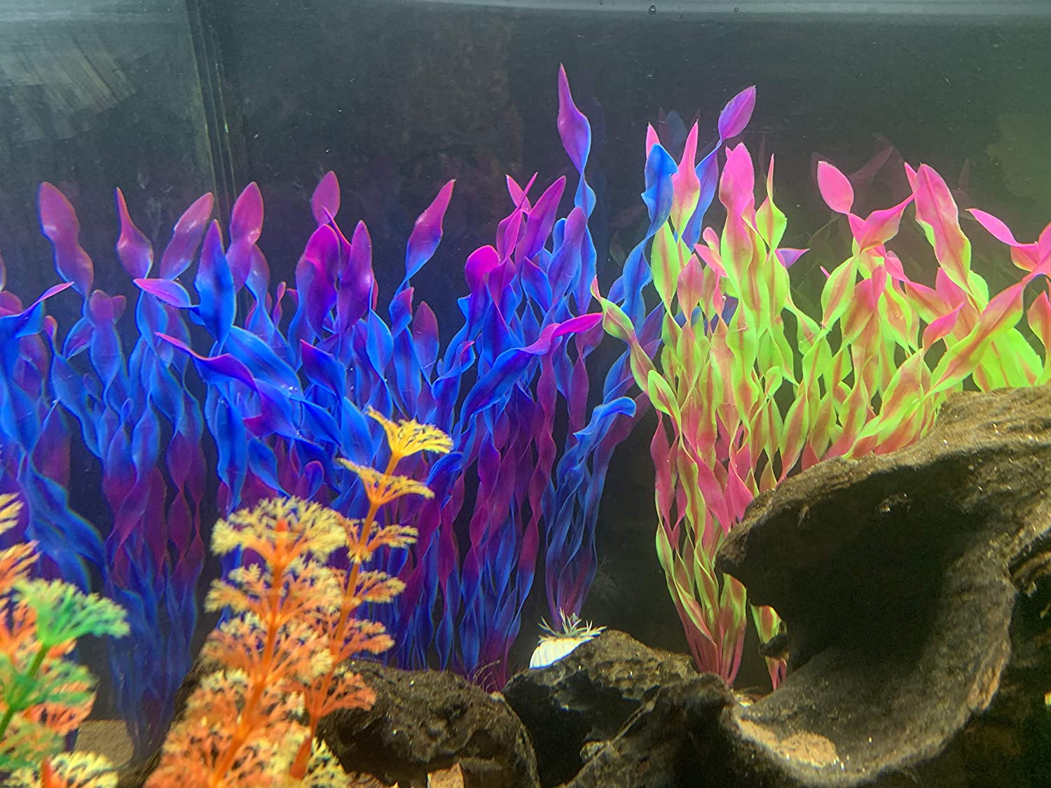 BEGONDIS 10 PCS Artificial Seaweed Water Plants for Aquarium, Plastic