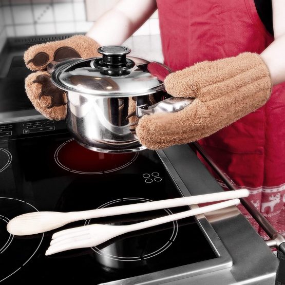 Designer Bear oven gloves, model 2017, long, oven mitts, pot gloves, baking gloves, kitchen gloves, 1 pair - Image 4
