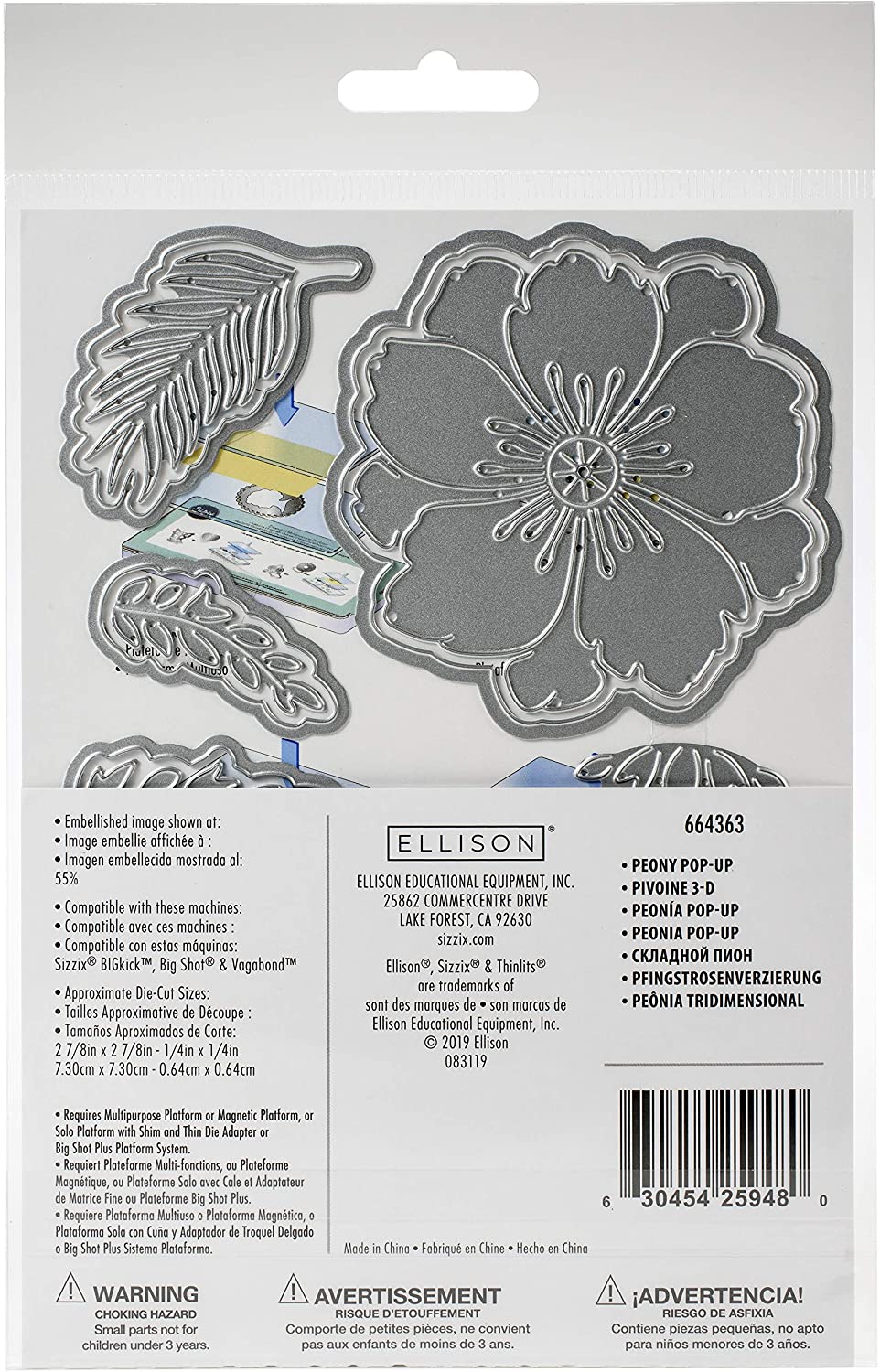 Thinlits Die Set 13 Pack 664363 Peony Pop-Up, Multi-colour - Image 4